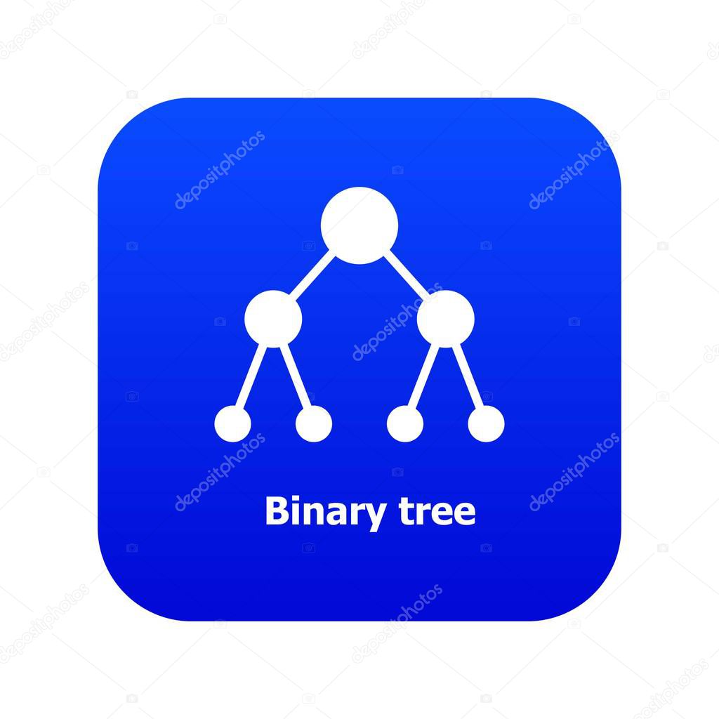 Binnary tree icon blue vector