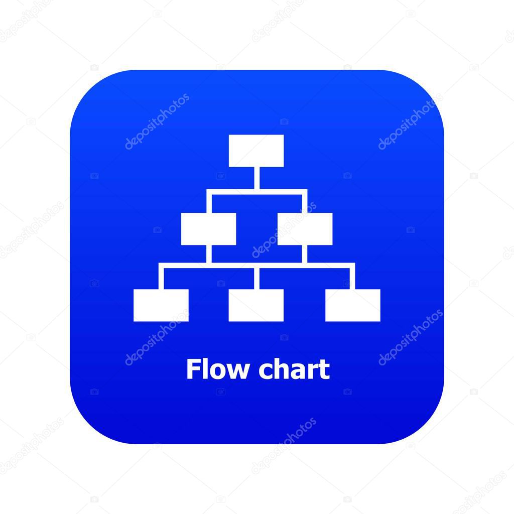 Flow chart icon blue vector
