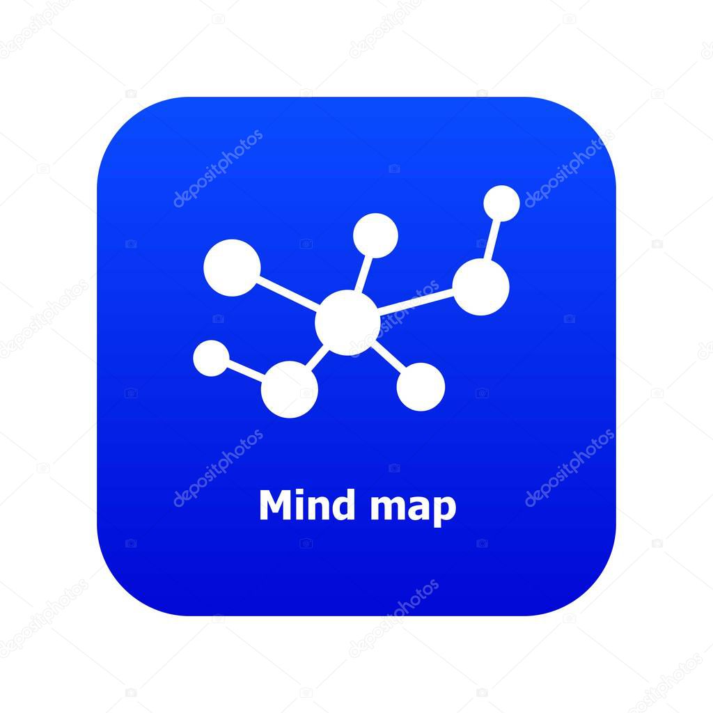 Mind map icon blue vector