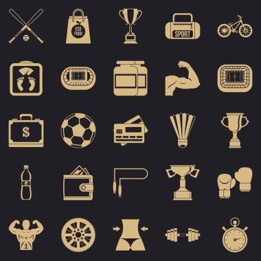 Savaş Icons set, basit tarzı