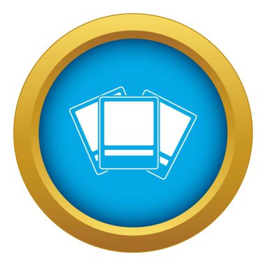 Fotoğraflar simgesi mavi vektör yalıtılmış