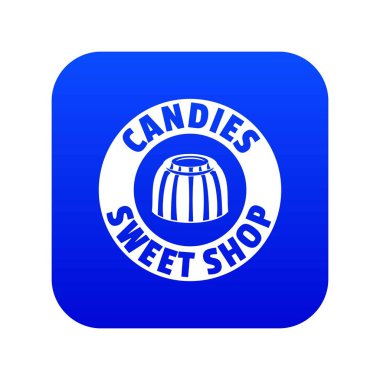 Şekerler tatlı dükkanı simgesi mavi vektör