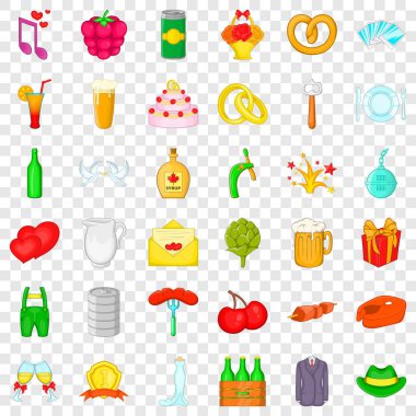 Şarap Icons set, karikatür tarzı