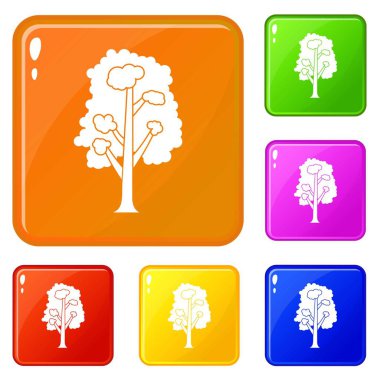 Ağaç simgeler vektör renk ayarla