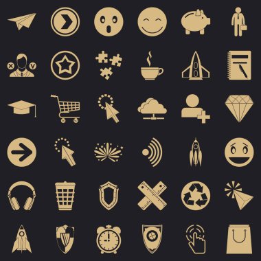 Bilgisayar piktogram Icons set, basit tarzı