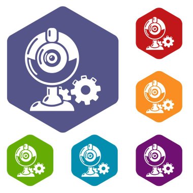 Fan onarım simgeleri vektör hexahedron