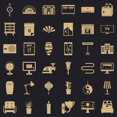 Mobilya Icons set, basit tarzı