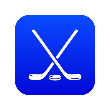 Hokey sopa simgesi mavi vektör