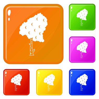 Huş simgeleri vektör rengini ayarlar