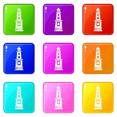 Uyarı ışığı simgeleri 9 renk koleksiyonu ayarlayın