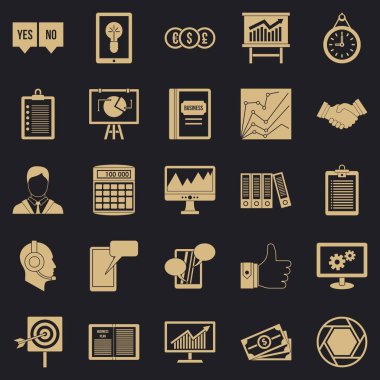 Oyun endüstrisi Icons set, basit tarzı