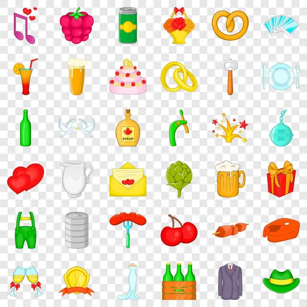 Şarap Icons set, karikatür tarzı