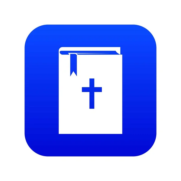 Icono de la Biblia digital azul — Vector de stock