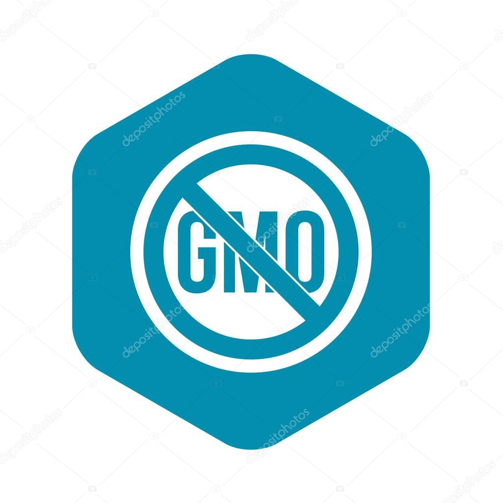 Stop GMO icon, simple style