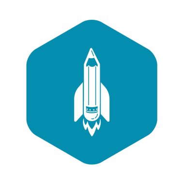 Yukarı kalem roket simgesi, basit tarzı başlatmak