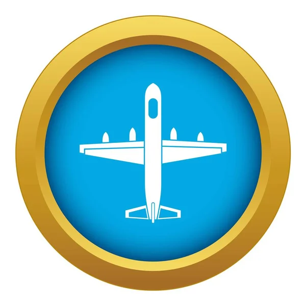 Military plane icon blue vector isolated — Stock Vector