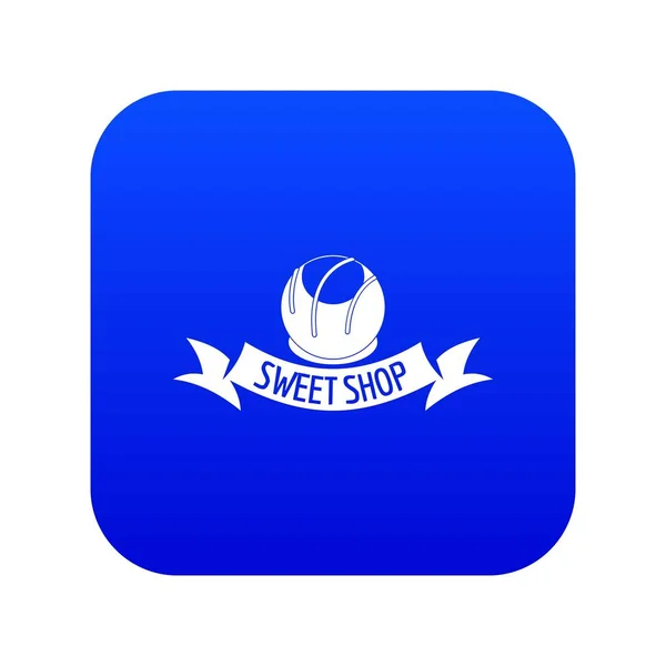 Chocolade snoepwinkel pictogram blauwe vector — Stockvector