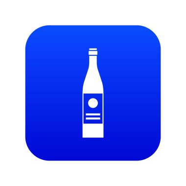 Şarap şişesi simgesi dijital mavi