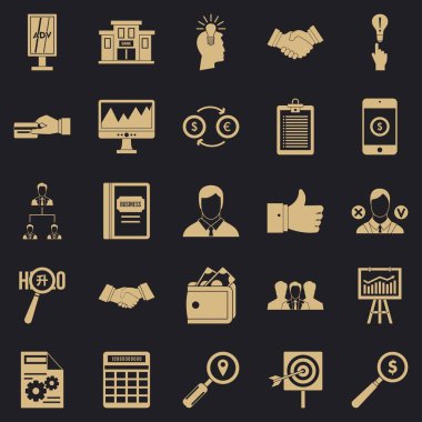 Tazminat Icons set, basit tarzı