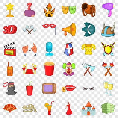 Sinema Icons set, karikatür tarzı