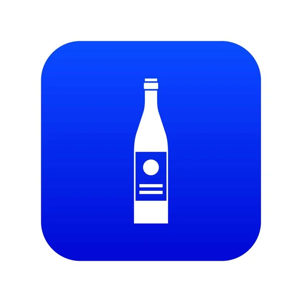 Bottiglia di vino icona digitale blu — Vettoriale Stock