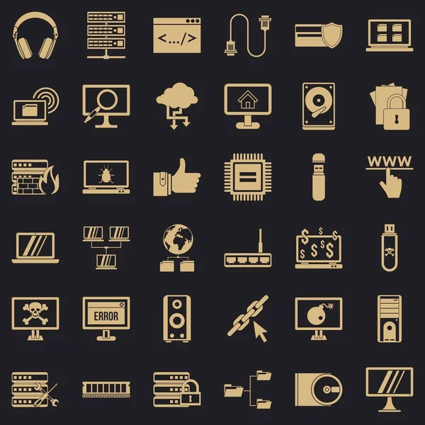 Conjunto de iconos de Internet, estilo simple — Vector de stock