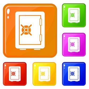 Emanet kasası simgeleri vektör rengini ayarlar