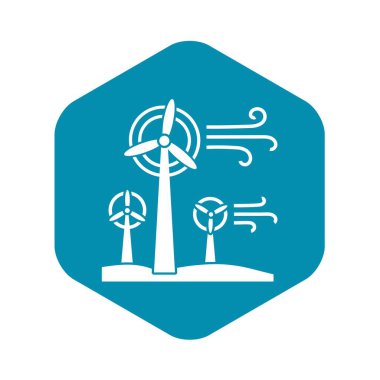 Rüzgar türbin tesisi simgesi, basit tarzı