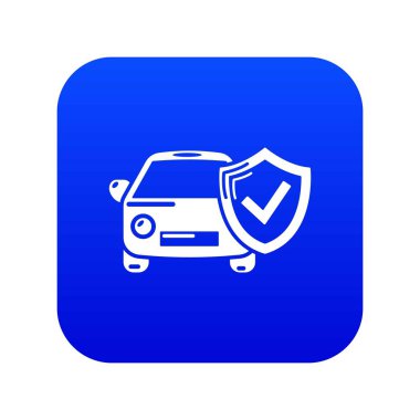 Sigorta araba simgesi mavi vektör