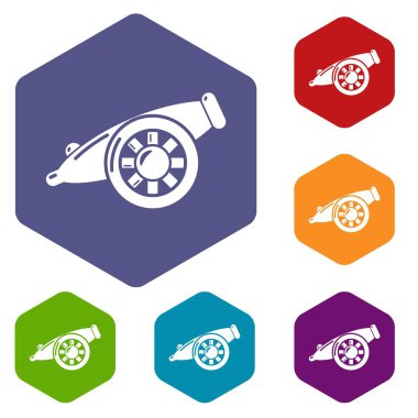 Topçu topu simgeleri vektör hexahedron