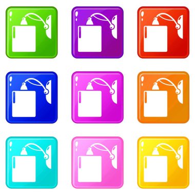 Sconce simgeleri 9 renk koleksiyonu ayarlamak