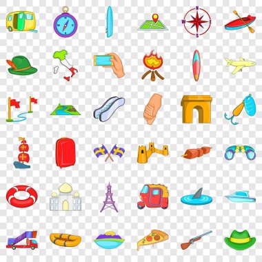 Laggage Icons set, karikatür tarzı