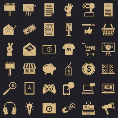 Web sitesi Icons set, basit tarzı