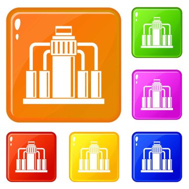 Yağ rafine simgeleri vektör rengini ayarlar