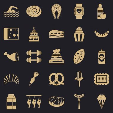 Kalori Icons set, basit tarzı