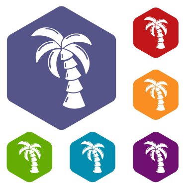 Palmiye simgeleri vektör altı yüzlü