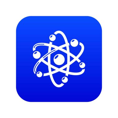 Atom mavi simge vektör