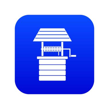 Su kuyusu simgesi dijital mavi