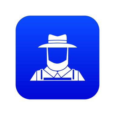 Çiftçi simgesi dijital mavi