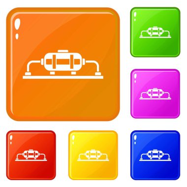 Yağ üretim simgeleri vektör rengini ayarlar