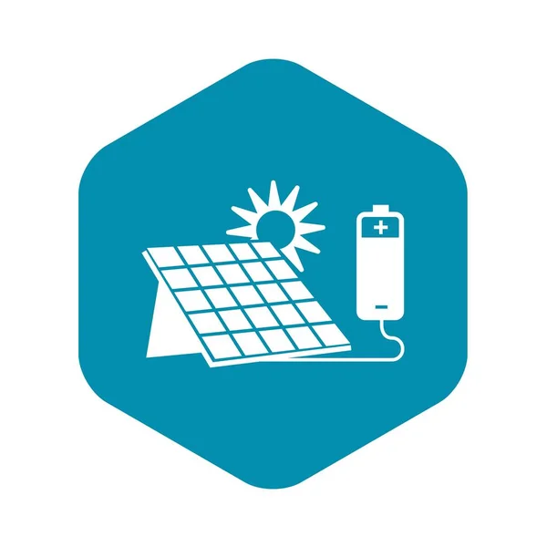 Solar panel battery icon, simple style — Stock Vector