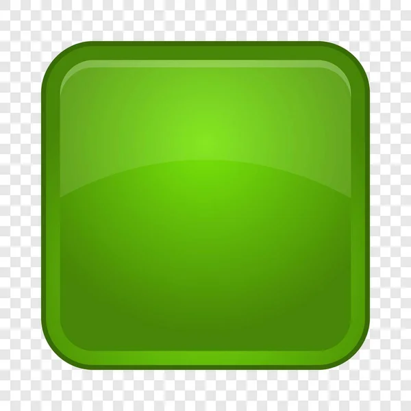 Icona pulsante verde, stile cartone animato — Vettoriale Stock