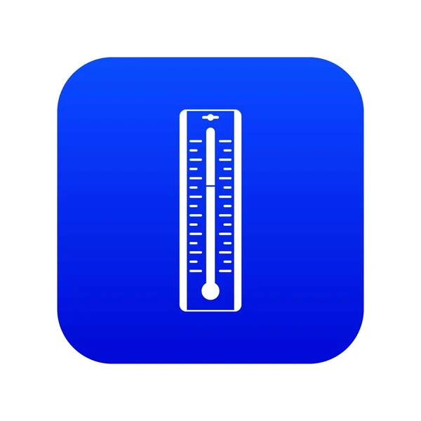 Thermometer with degrees icon digital blue — Stock Vector