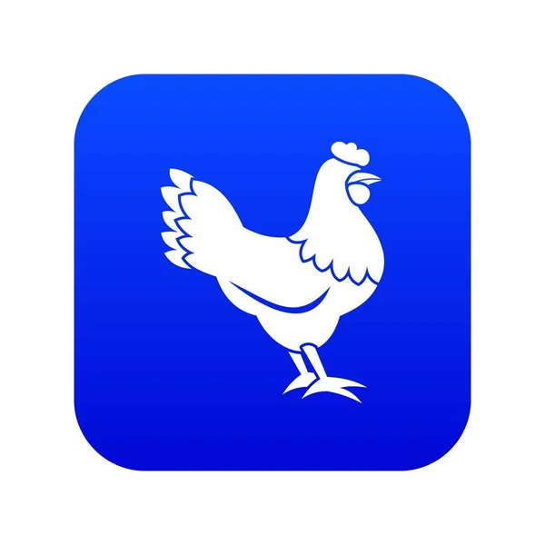 Ícone de galinha azul digital —  Vetores de Stock