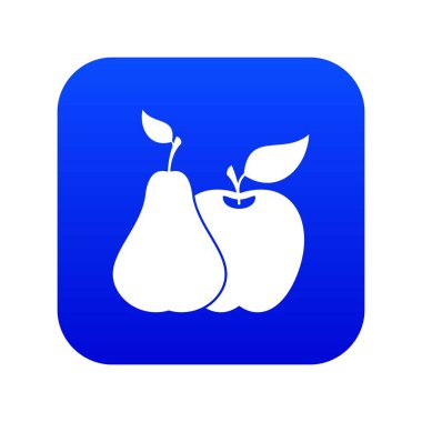 Elma ve armut simgesi dijital mavi