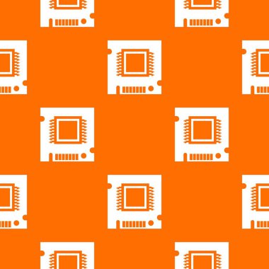 Entegre mikroçip desen vektör turuncu
