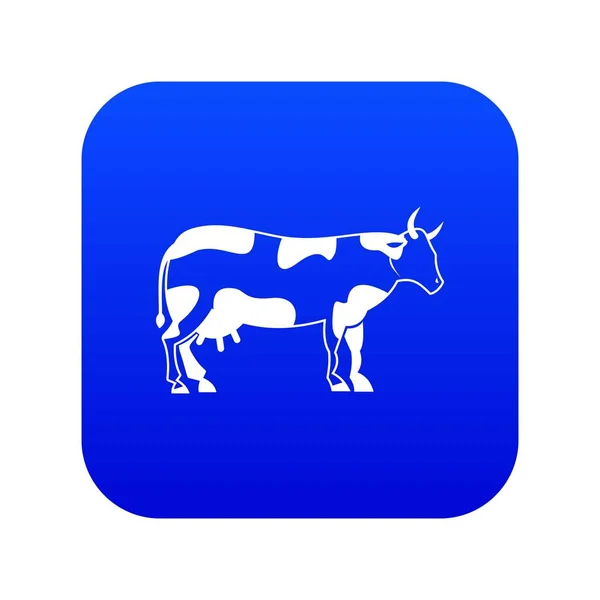 Ikona krowy cyfrowy niebieski — Wektor stockowy