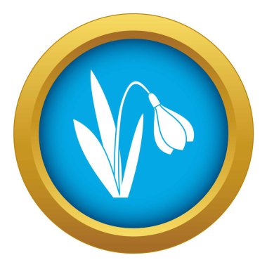 Çan çiçek simgesi mavi vektör izole