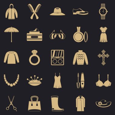 Kadınlar Takı Icons set, basit tarzı