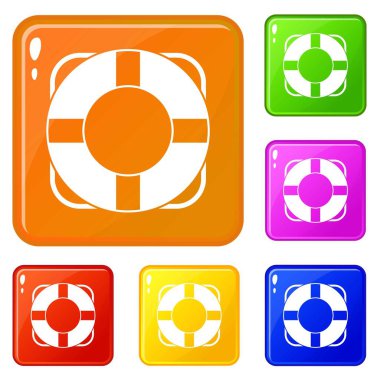 Yaşam çizgisi simgeleri vektör rengini ayarlar